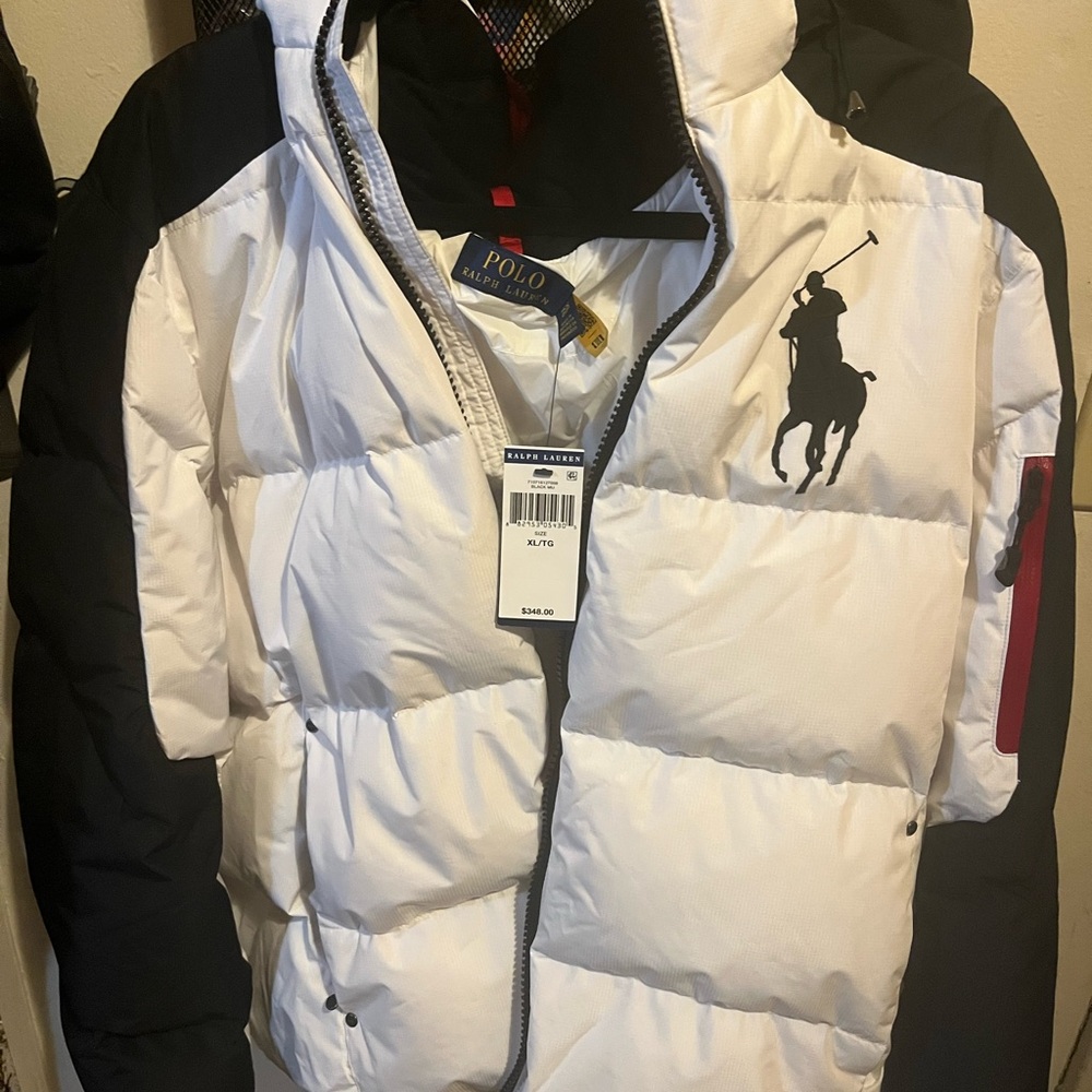 Ralph Lauren White and Black Puffer Jacket